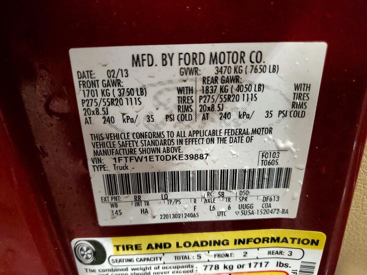 2013 FORD F150 SUPERCREW photo 12