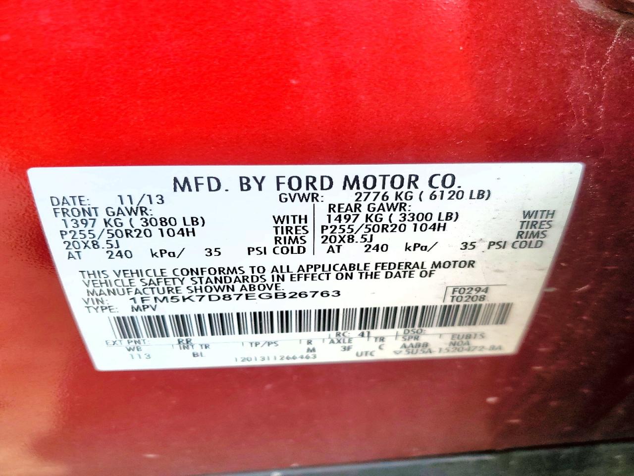 2014 FORD EXPLORER XLT photo 13