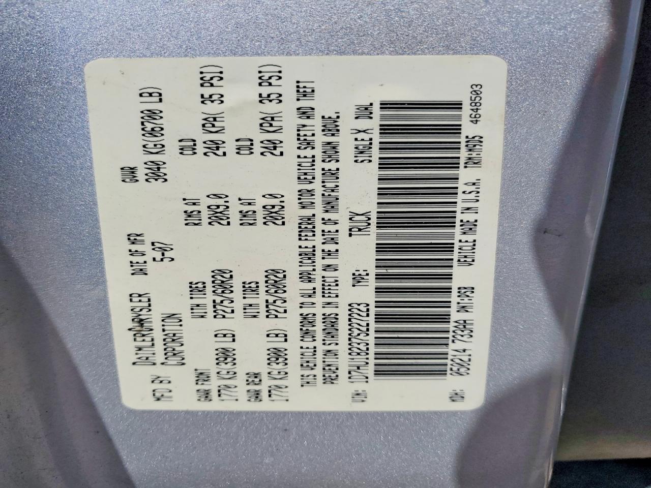 2007 DODGE RAM 1500 ST photo 34