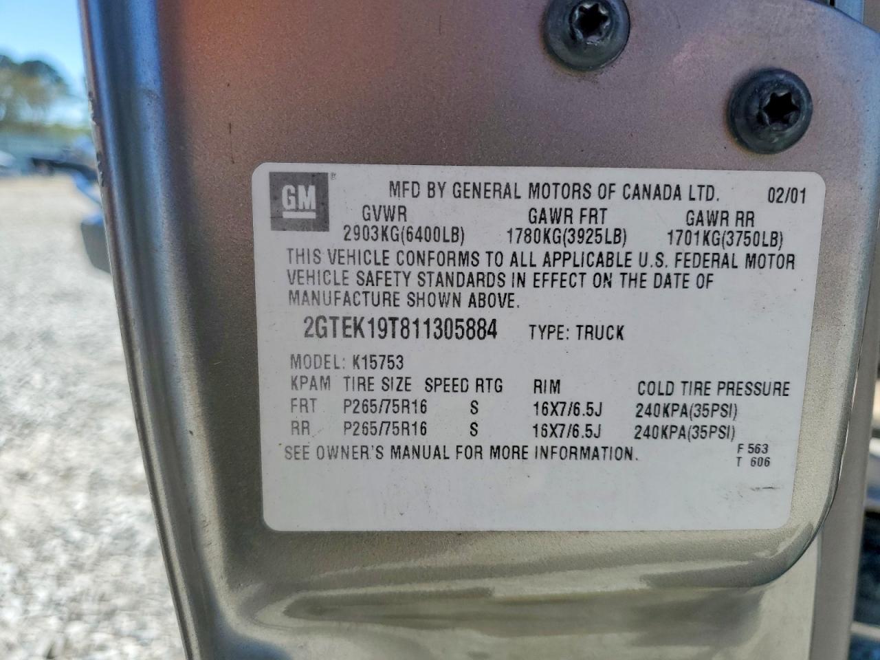 2001 GMC NEW SIERRA K1500 photo 34