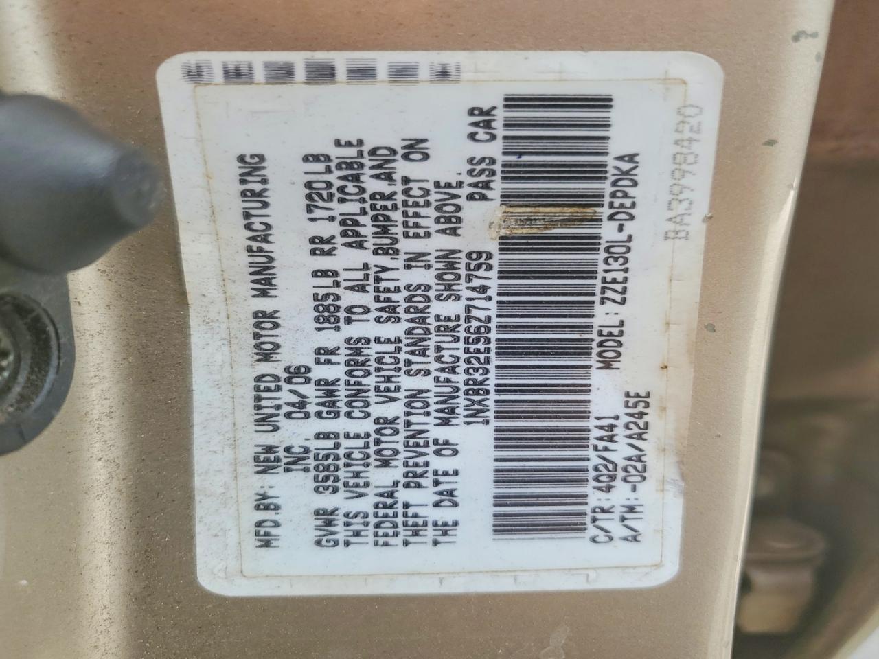 2006 TOYOTA COROLLA CE photo 34