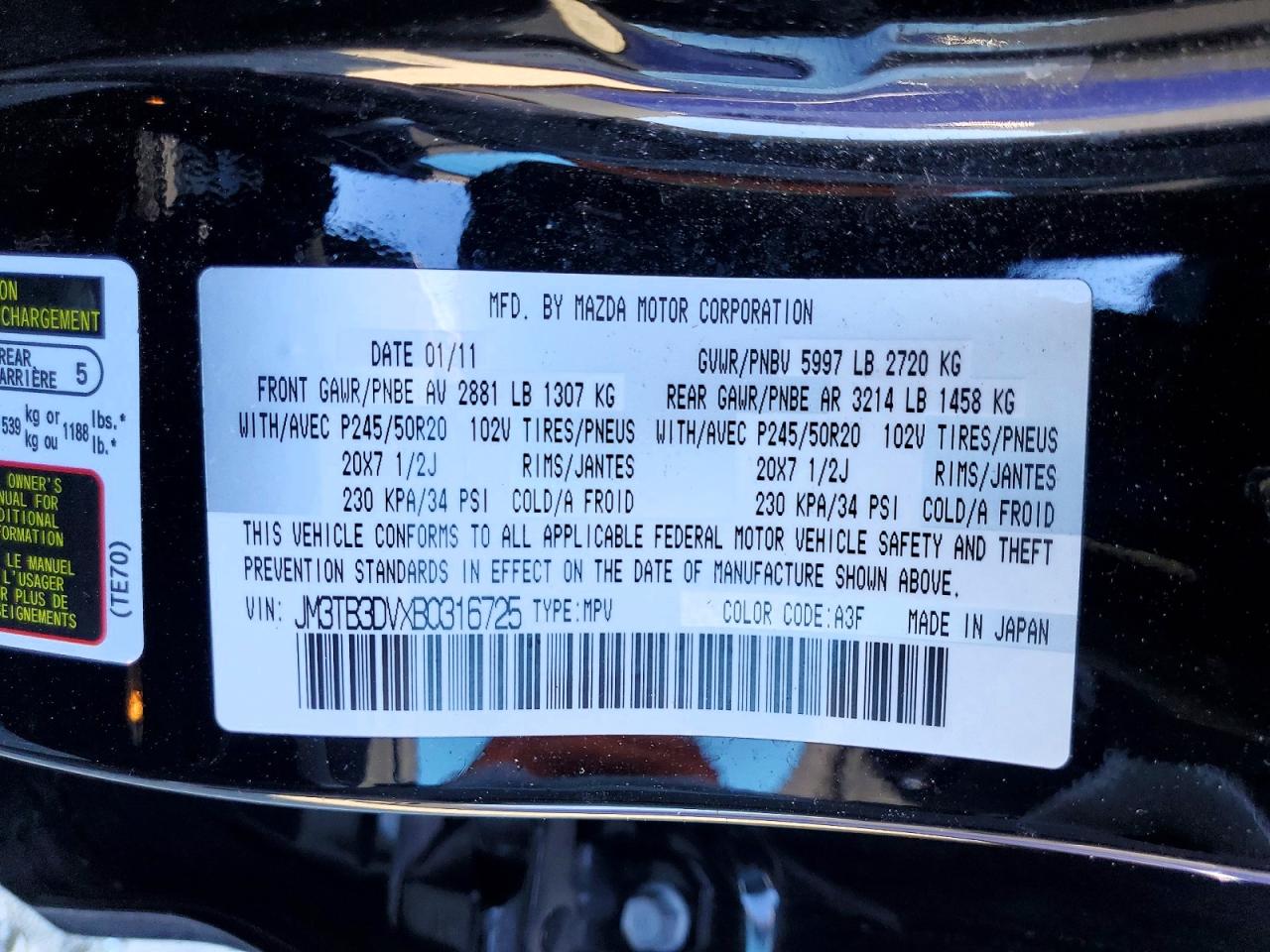 2011 MAZDA CX-9 photo 27