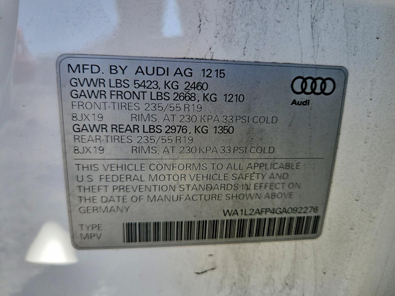 2016 AUDI Q5 PREMIUM PLUS photo 13