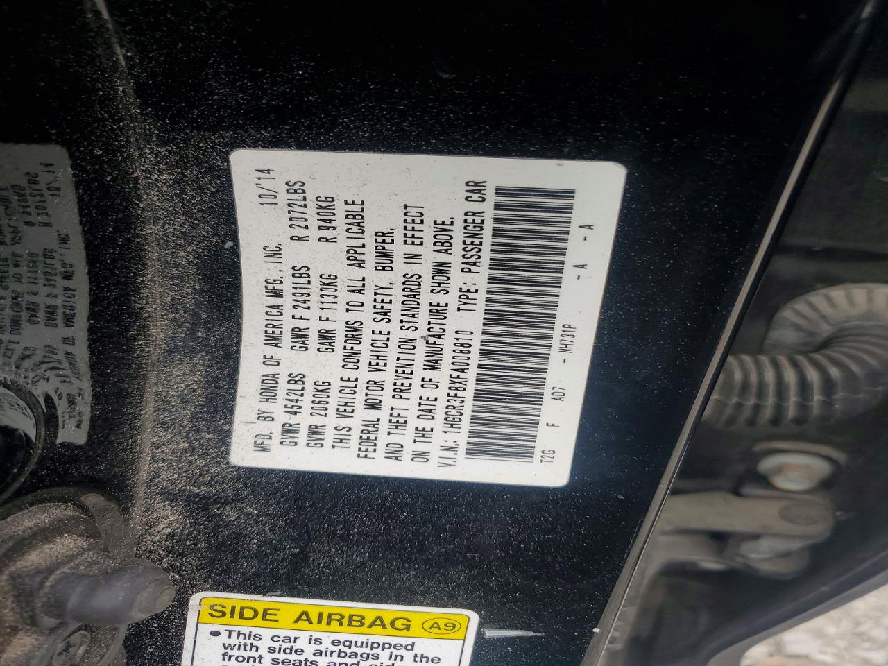 2015 HONDA ACCORD EXL photo 12