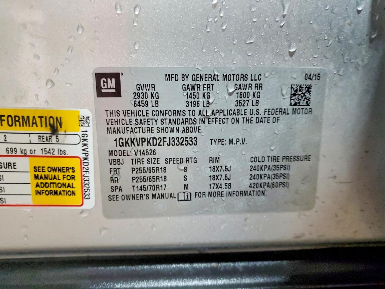 2015 GMC ACADIA SLE photo 25