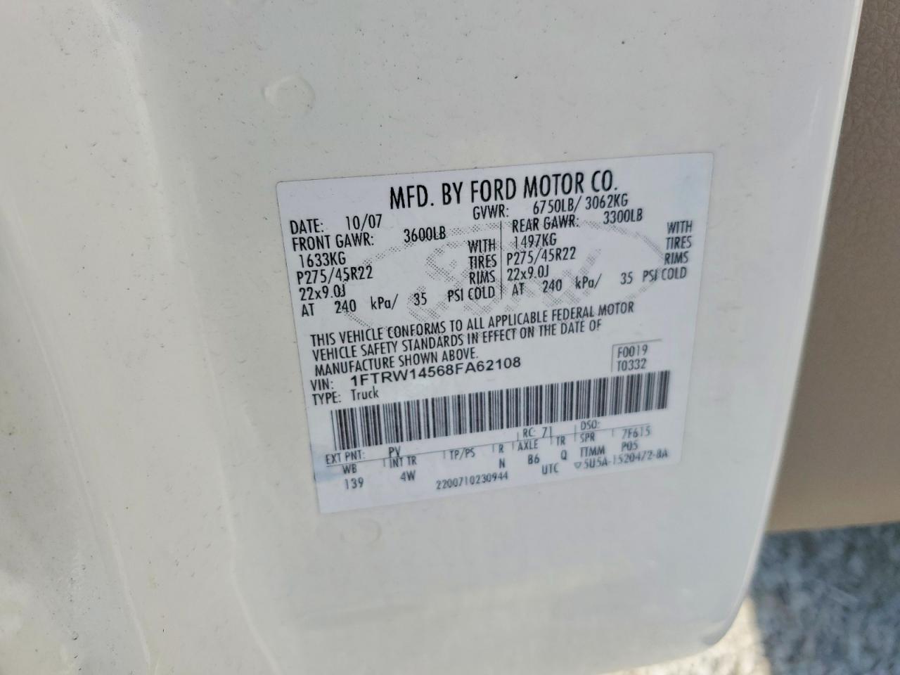 2008 FORD F150 photo 13