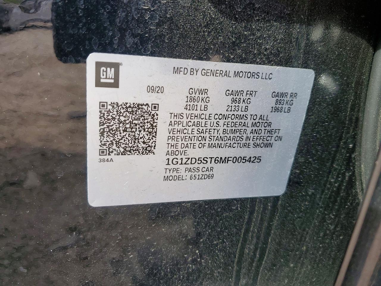 2021 CHEVROLET MALIBU LT photo 13