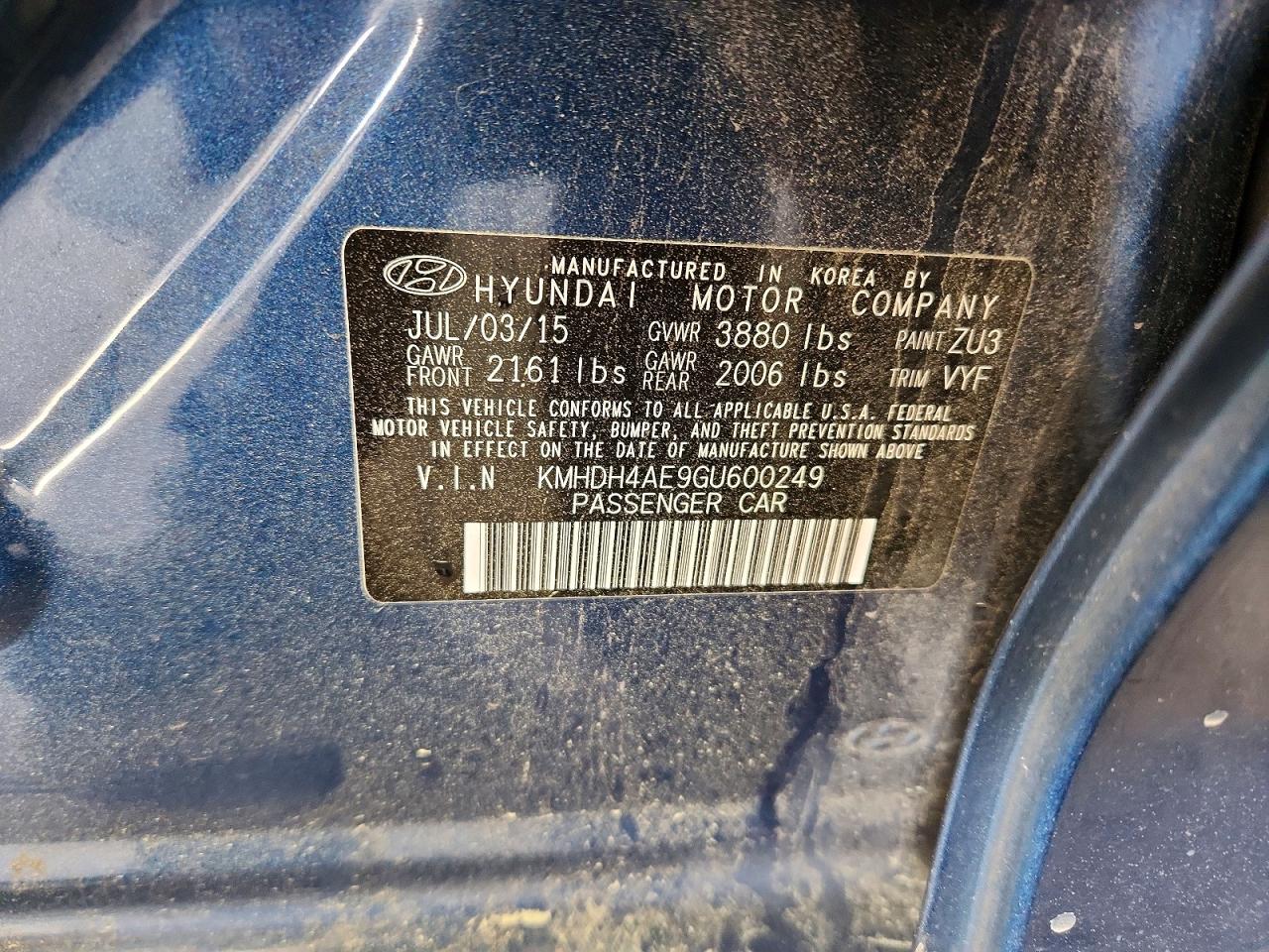 2016 HYUNDAI ELANTRA VALUE EDITION photo 37