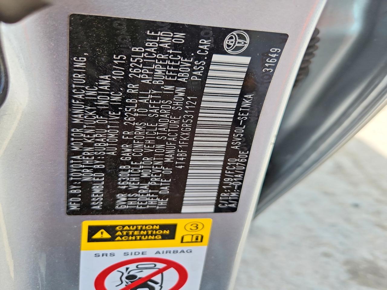2016 TOYOTA CAMRY LE photo 34