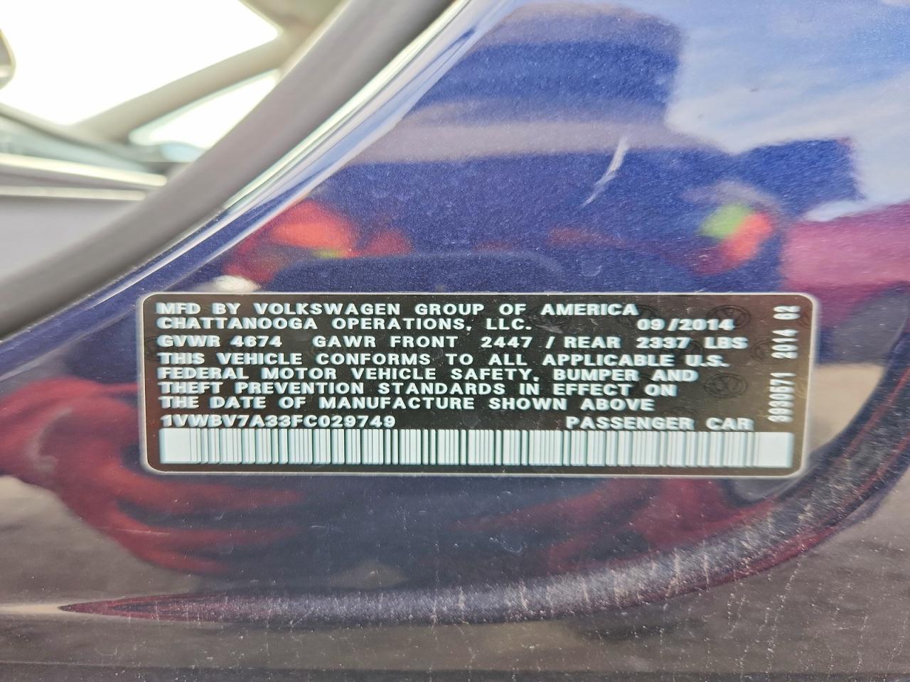 2015 VOLKSWAGEN PASSAT SE photo 23