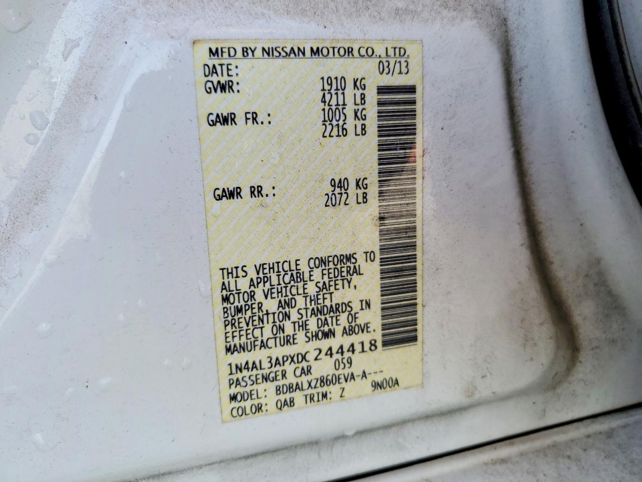 2013 NISSAN ALTIMA 2.5 photo 34