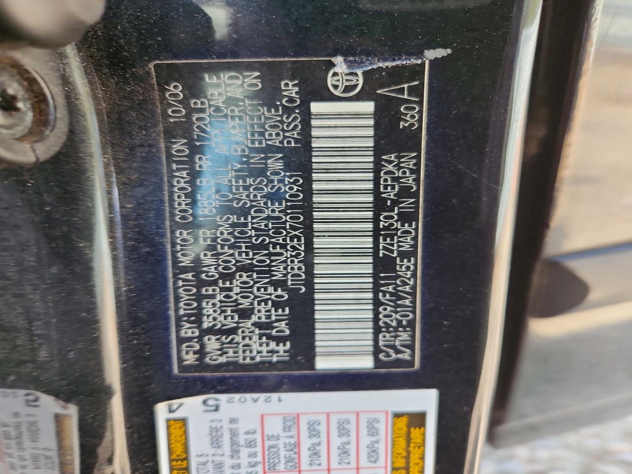 2007 TOYOTA COROLLA CE photo 37