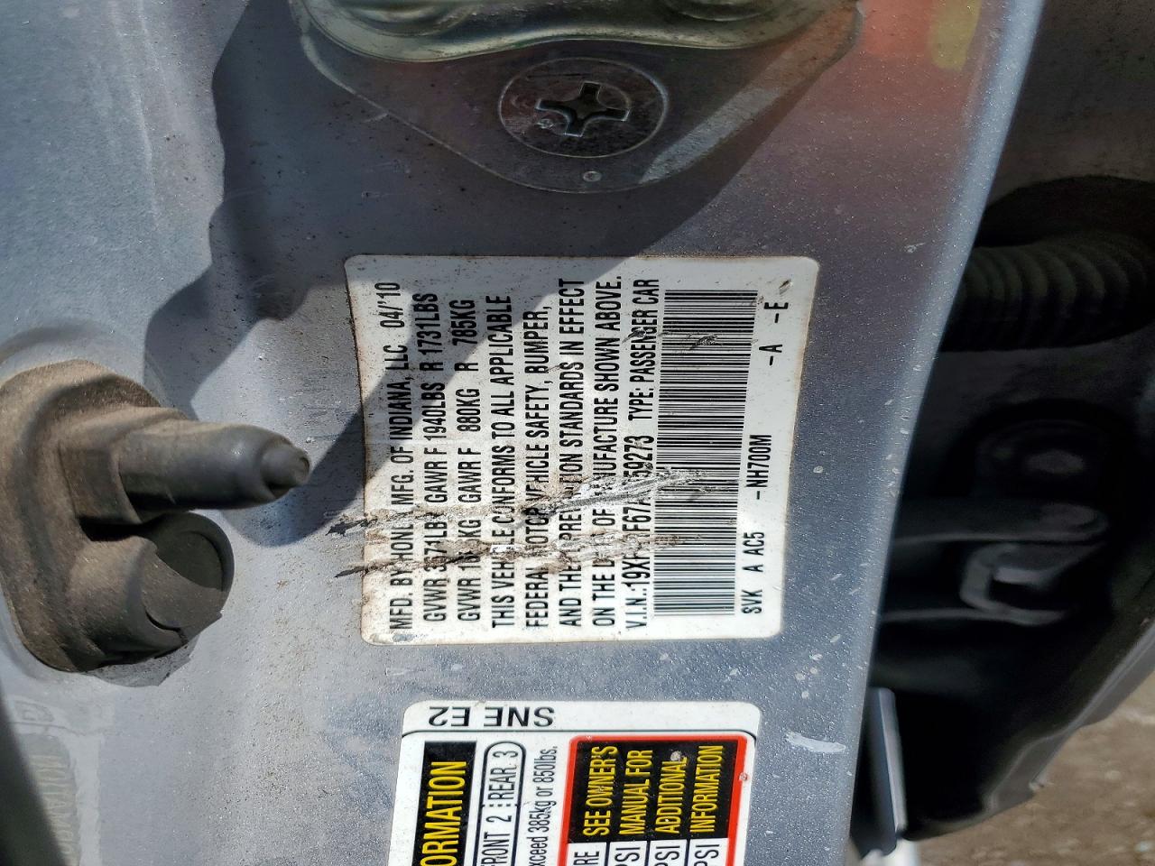2010 HONDA CIVIC LX-S photo 34