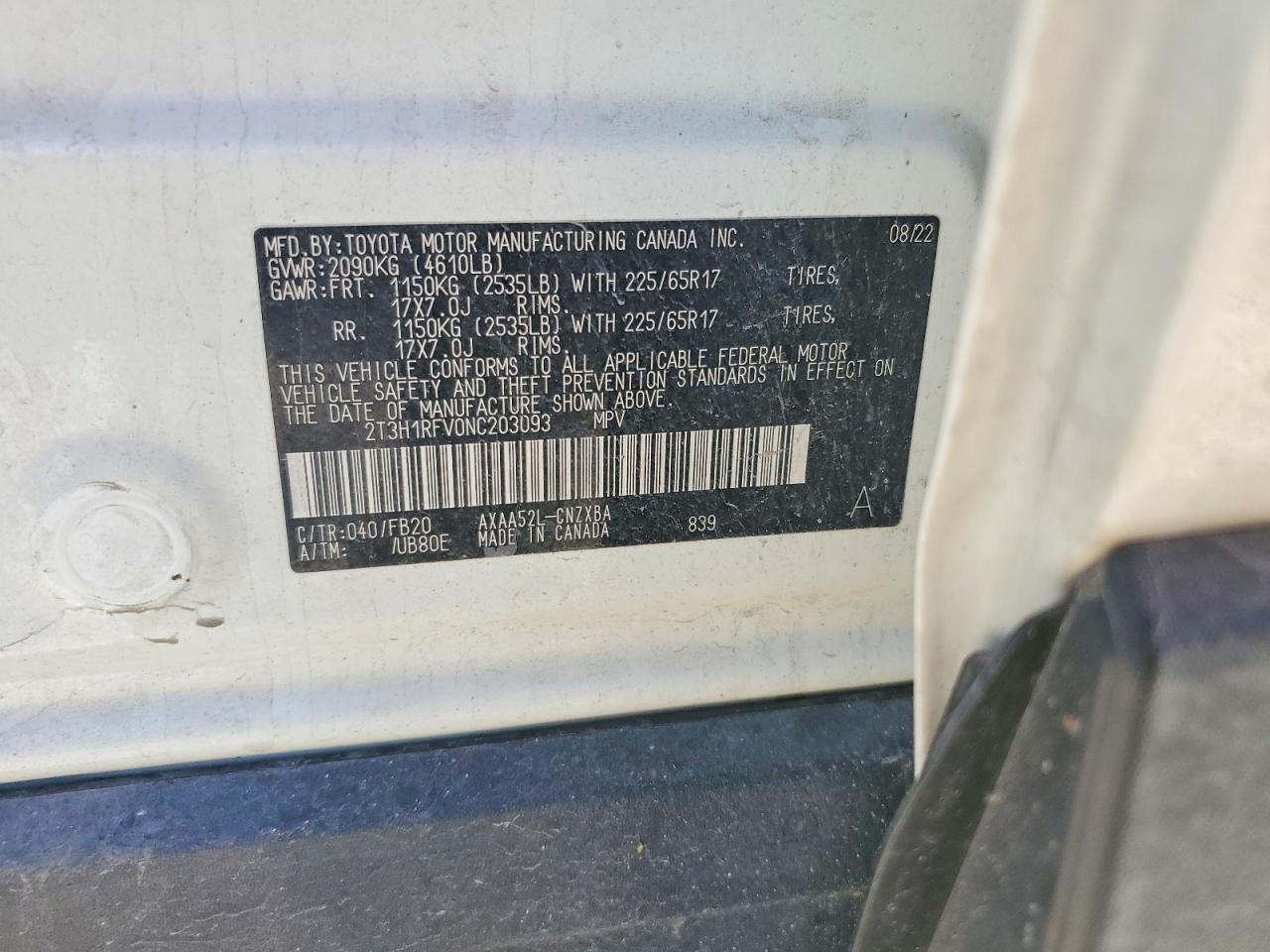 2022 TOYOTA RAV4 LE photo 23