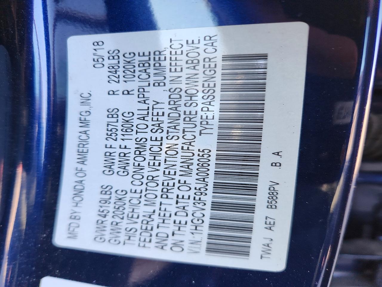 2018 HONDA ACCORD TOURING HYBRID photo 23
