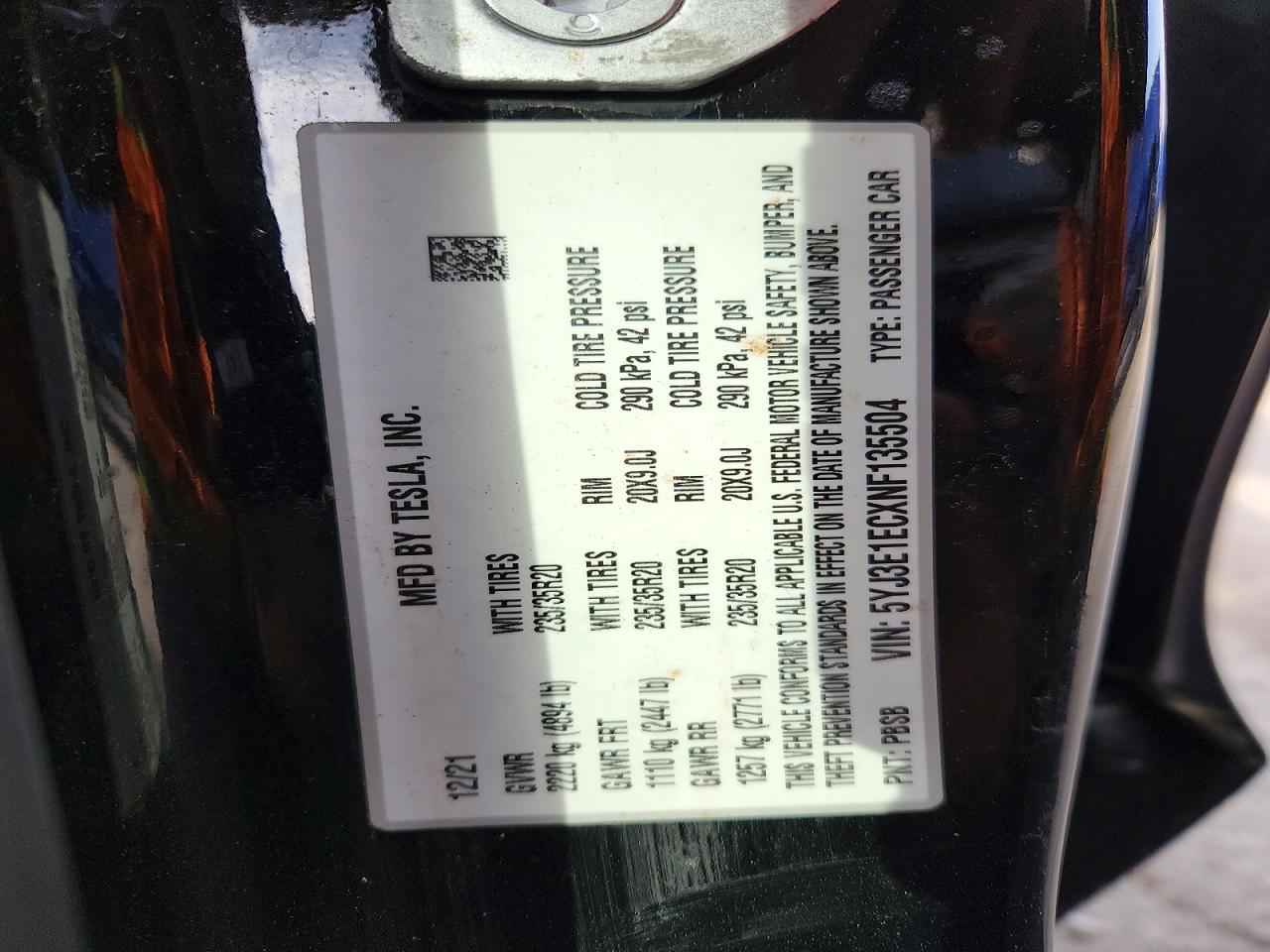 2022 TESLA MODEL 3 photo 12