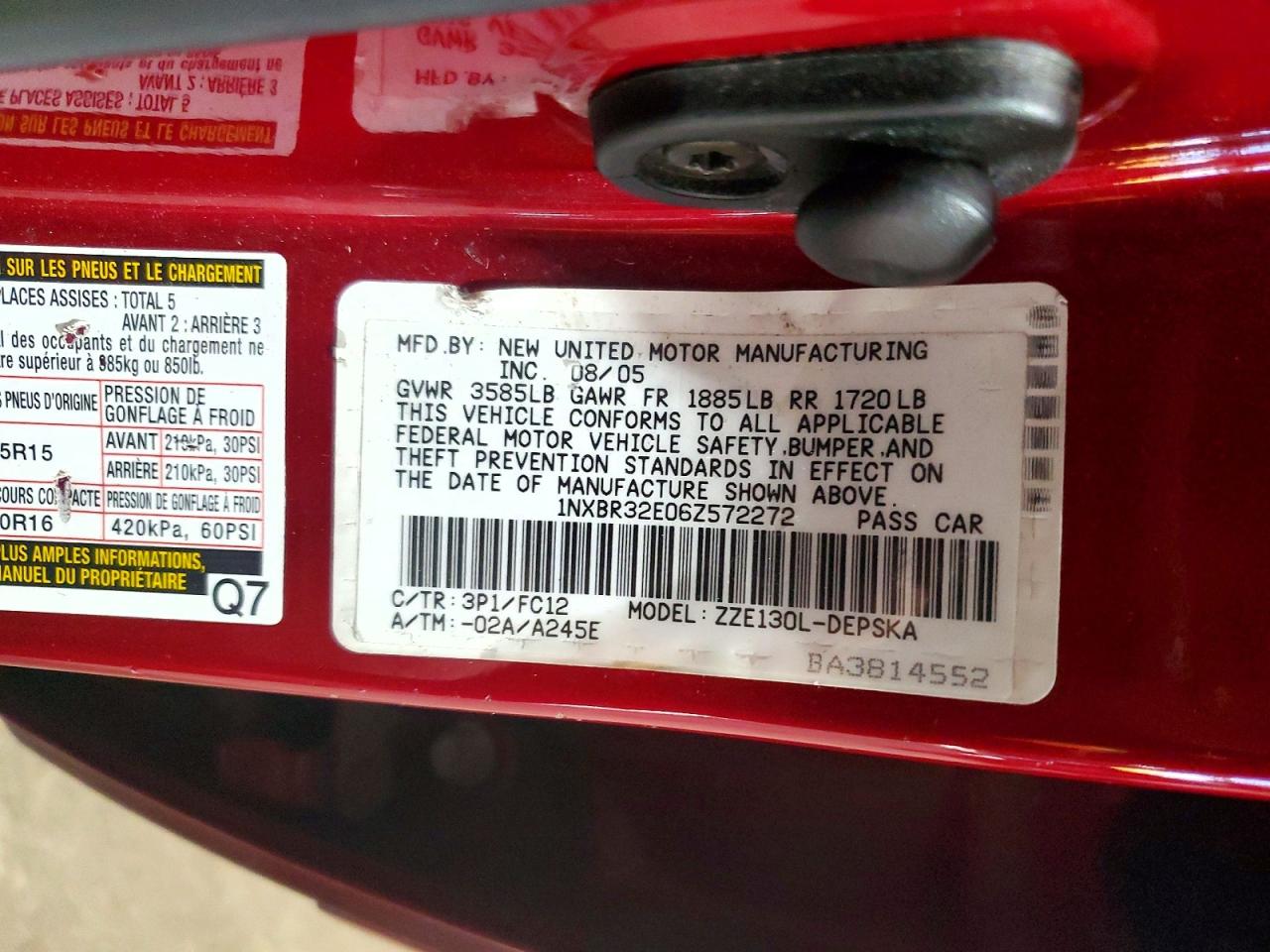 2006 TOYOTA COROLLA S photo 34