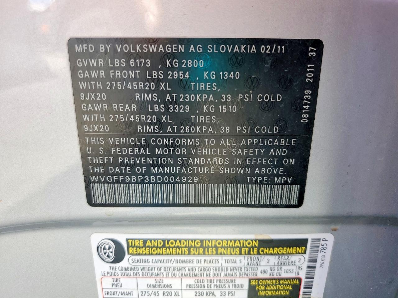 2011 VOLKSWAGEN TOUAREG V6 photo 25