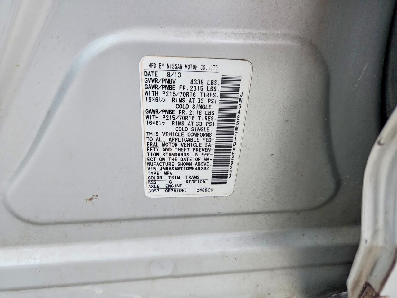 2013 NISSAN ROGUE S photo 23