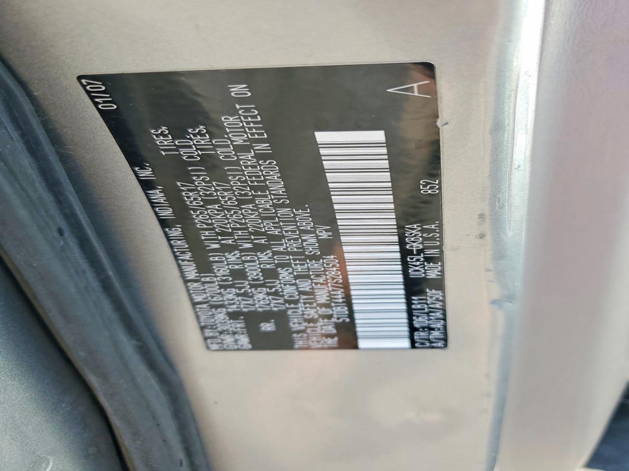 2007 TOYOTA SEQUOIA SR5 photo 13