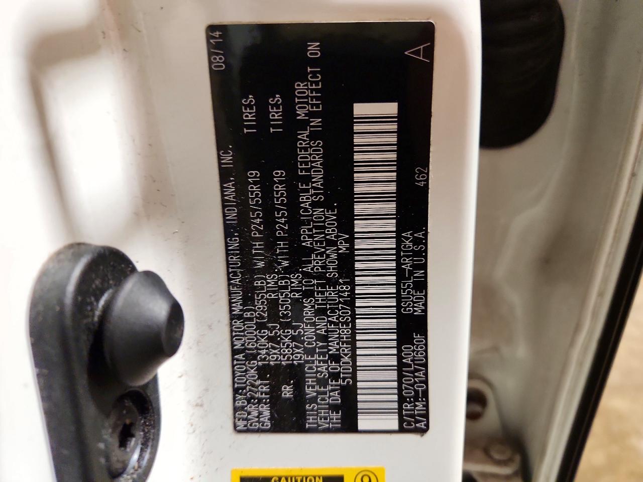 2014 TOYOTA HIGHLANDER LIMITED photo 14