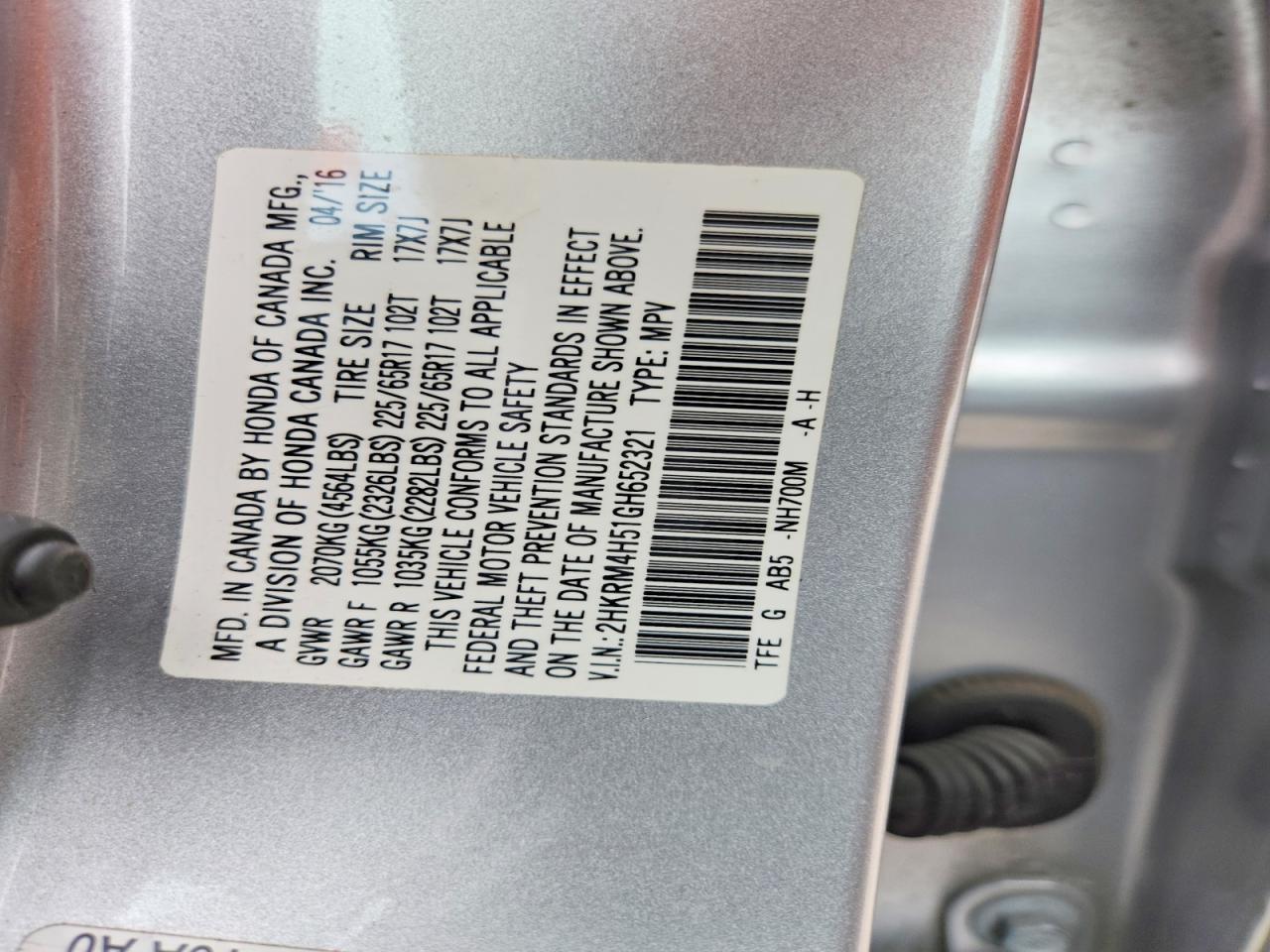 2016 HONDA CR-V EX photo 25