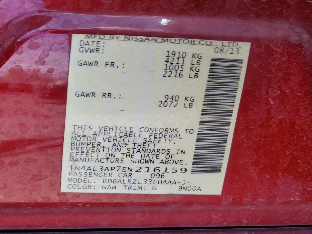 2014 NISSAN ALTIMA 2.5 photo 34