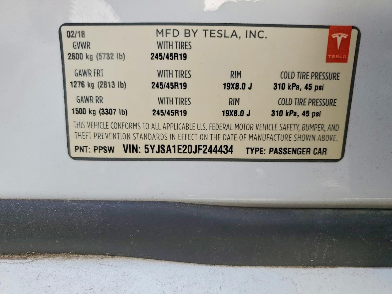 2018 TESLA MODEL S photo 34