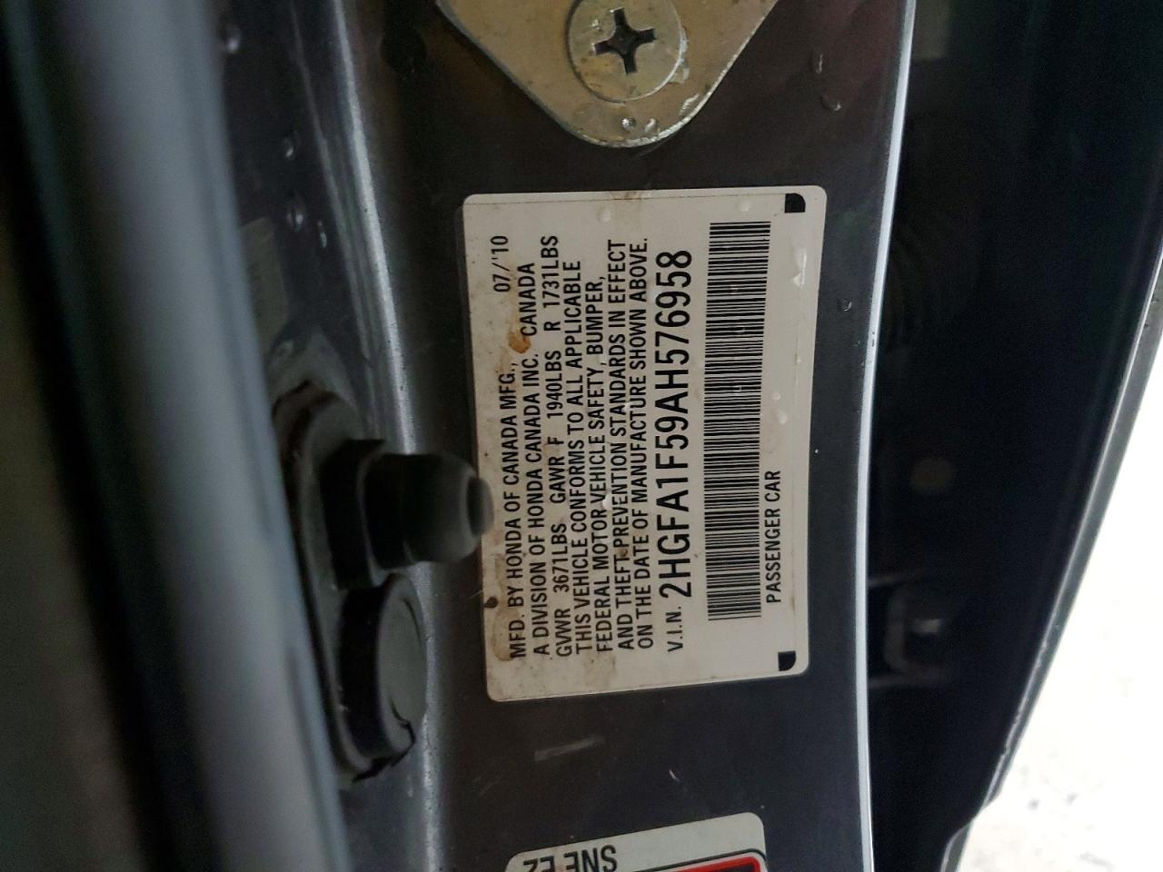 2010 HONDA CIVIC LX photo 23
