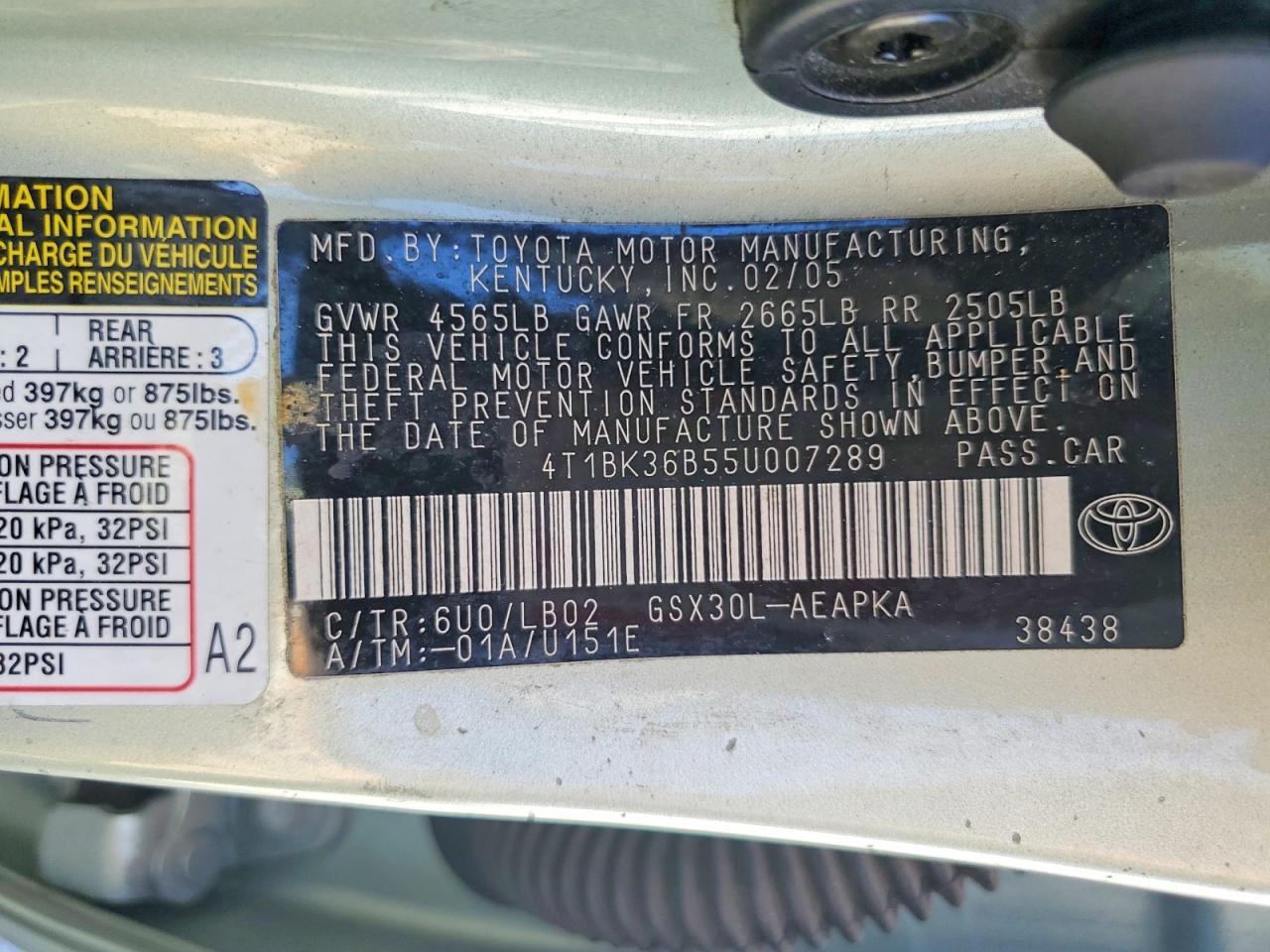 2005 TOYOTA AVALON LIMITED photo 23
