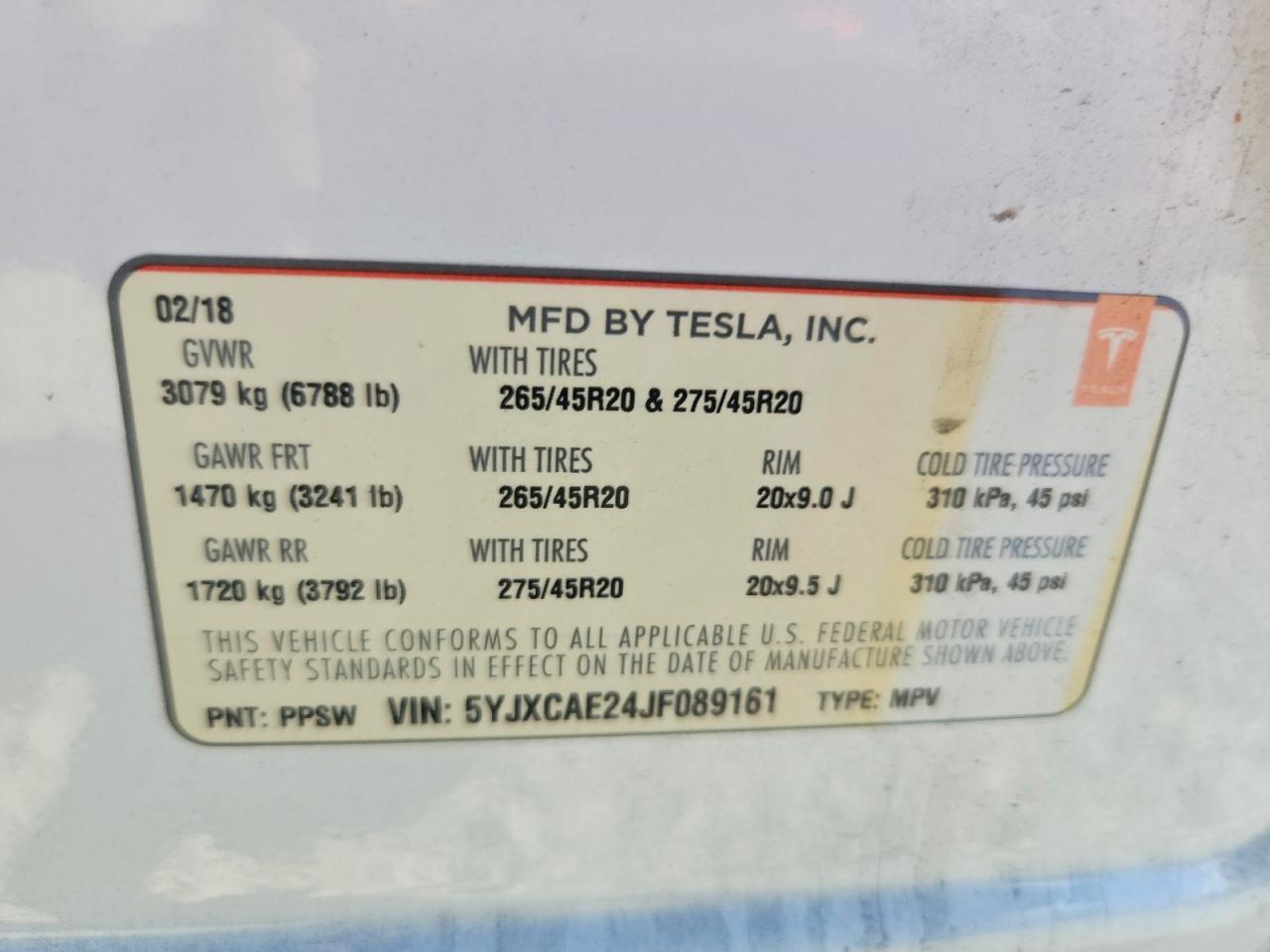 2018 TESLA MODEL X photo 13