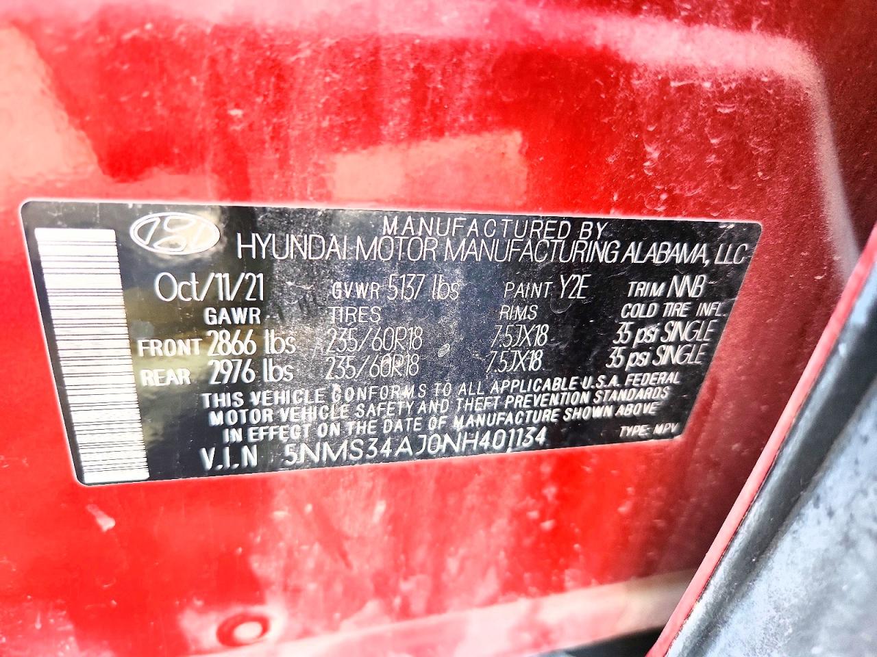 2022 HYUNDAI SANTA FE SEL photo 27
