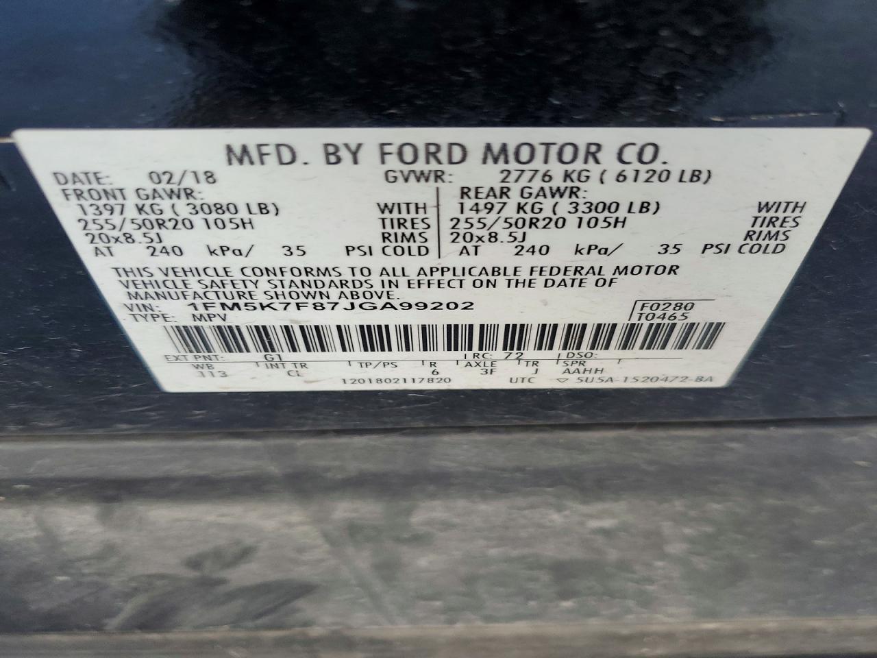 2018 FORD EXPLORER LIMITED photo 27