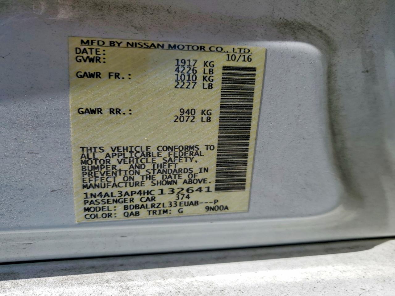 2017 NISSAN ALTIMA 2.5 SL photo 23
