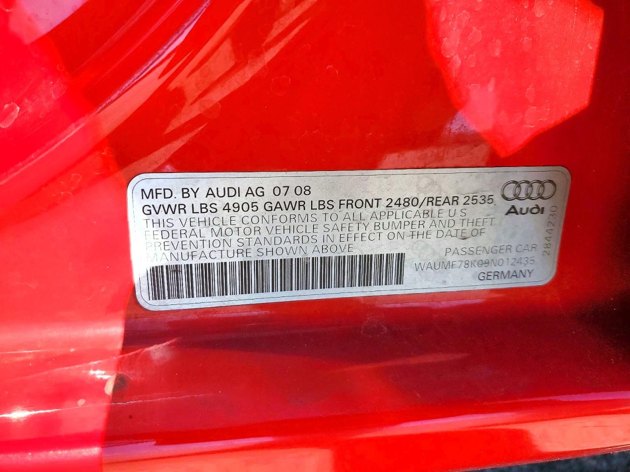 2009 AUDI A4 photo 12