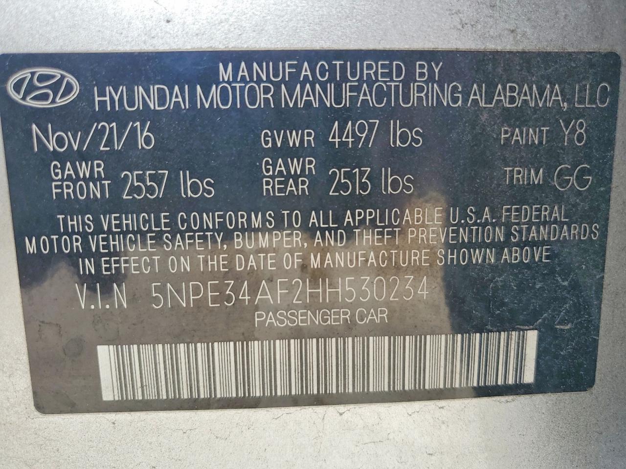 2017 HYUNDAI SONATA SPORT photo 25
