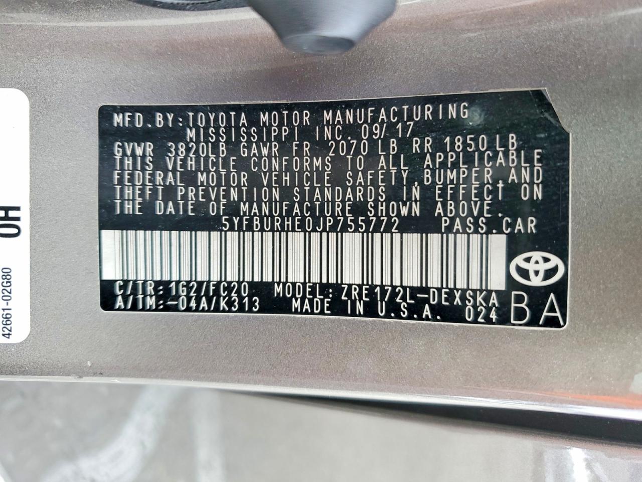 2018 TOYOTA COROLLA SE photo 25
