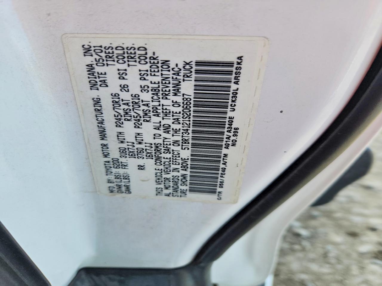 2001 TOYOTA TUNDRA SR5 photo 23