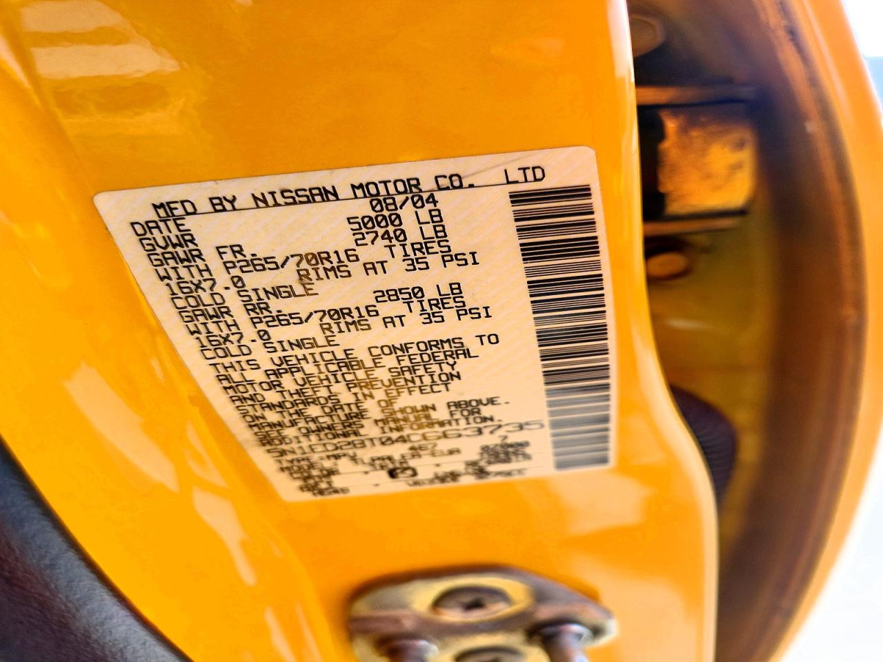 2004 NISSAN XTERRA XE photo 37