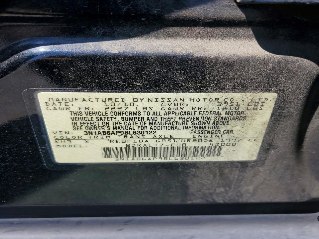 2011 NISSAN SENTRA 2.0 photo 12