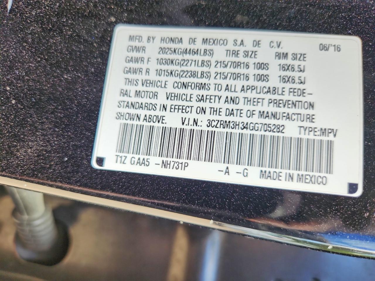 2016 HONDA CR-V LX photo 40