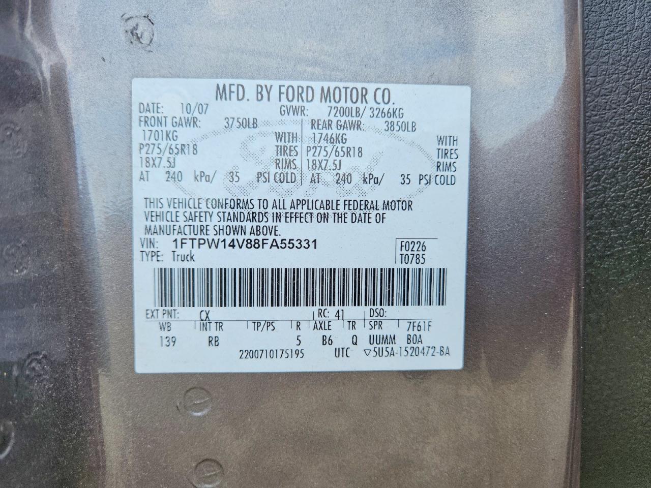 2008 FORD F150 SUPERCREW photo 12