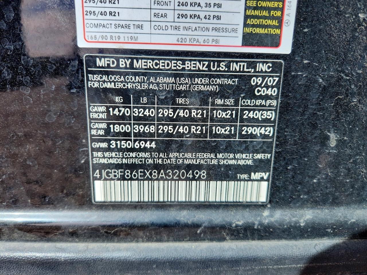 2008 MERCEDES-BENZ GL 550 4MATIC photo 25