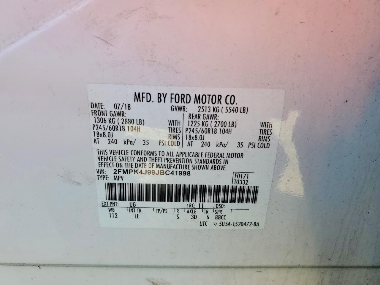 2018 FORD EDGE SEL photo 25