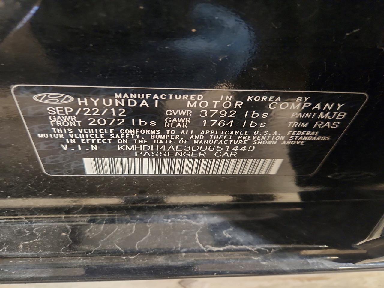 2013 HYUNDAI ELANTRA GLS photo 25