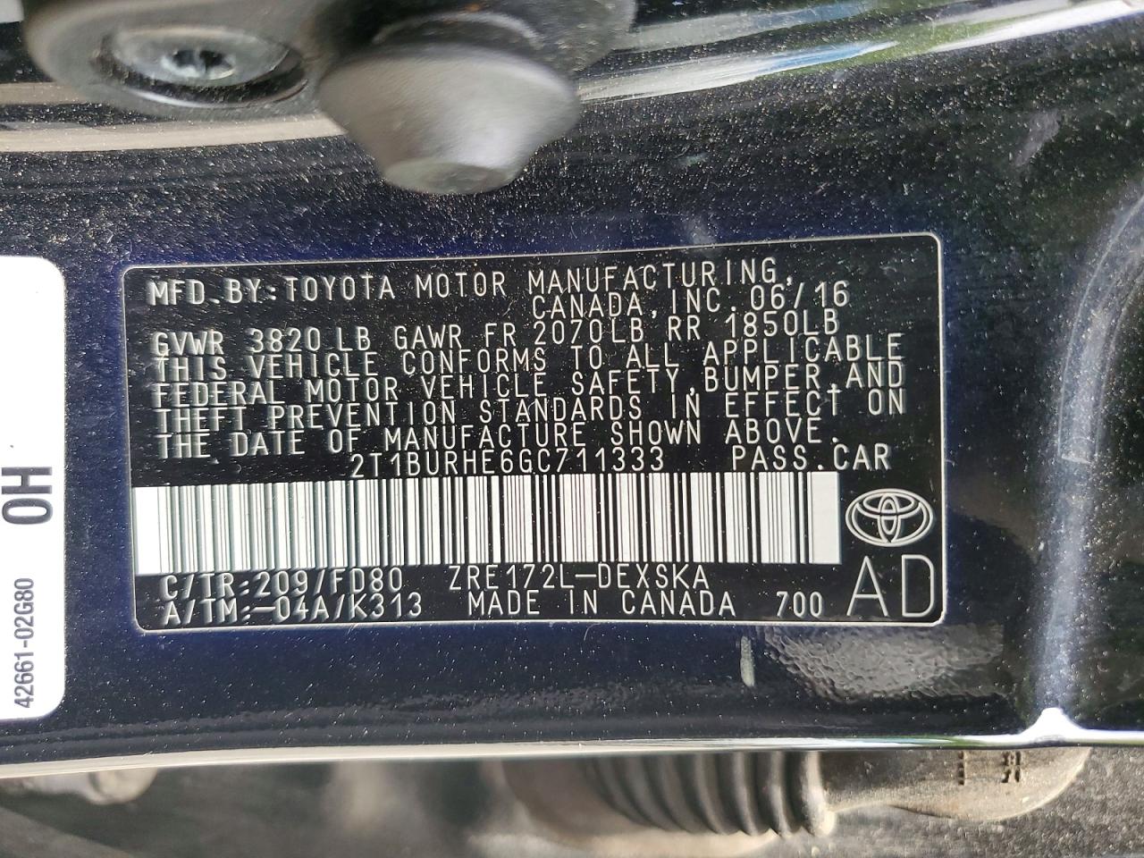 2016 TOYOTA COROLLA S PLUS photo 34