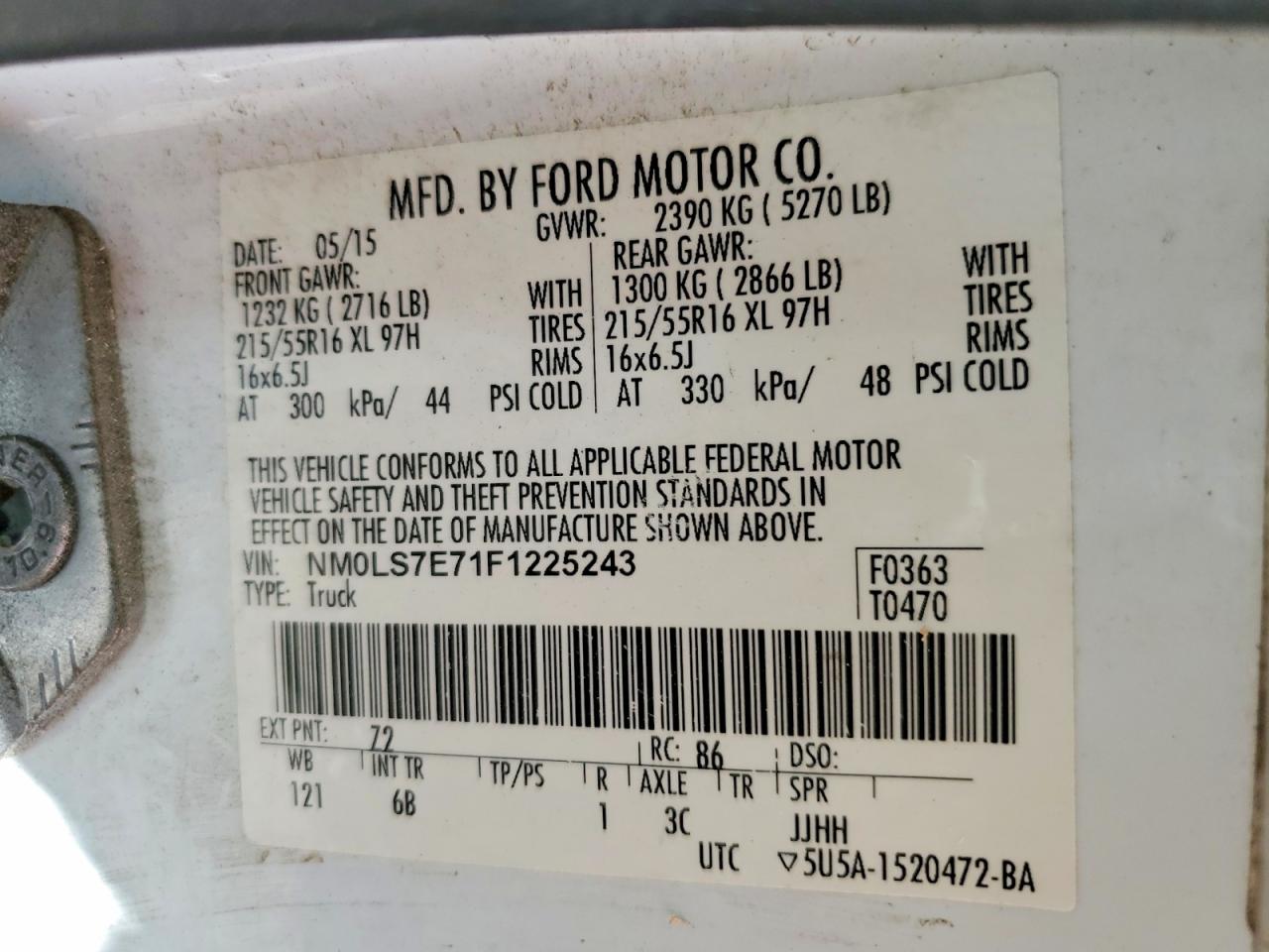 2015 FORD TRANSIT CONNECT XL UTILITY / SERVICE VAN photo 40