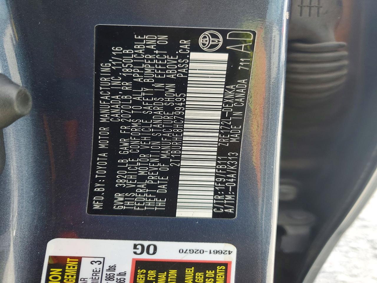 2017 TOYOTA COROLLA LE photo 23