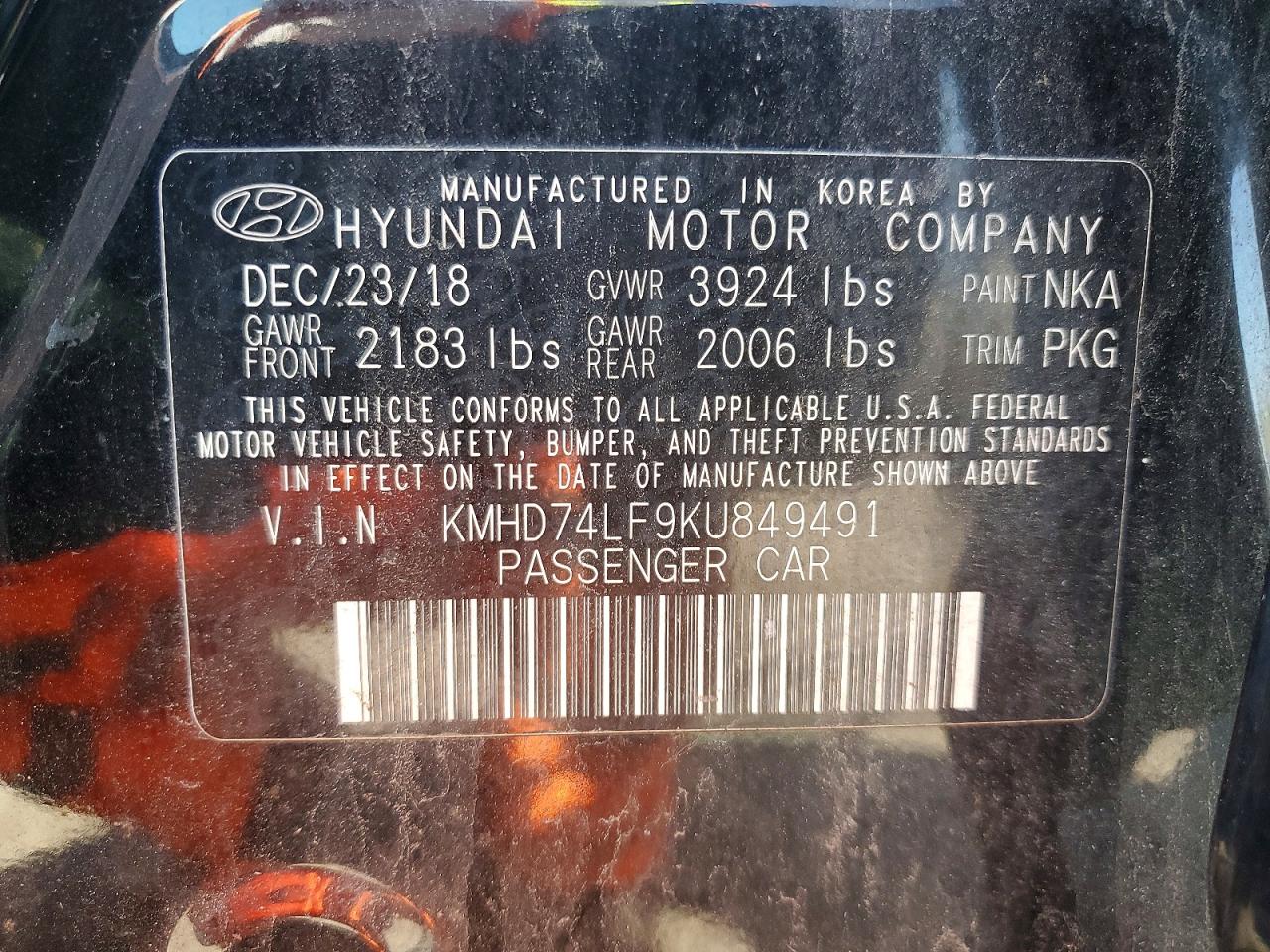 2019 HYUNDAI ELANTRA SE photo 37