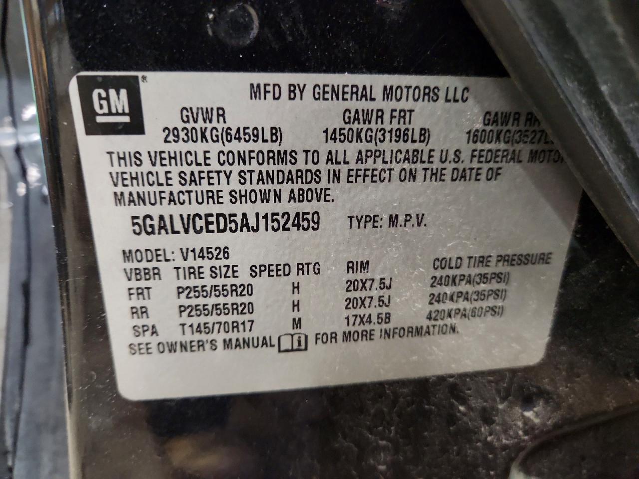 2010 BUICK ENCLAVE CXL photo 37